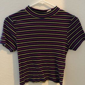 multi colored striped top